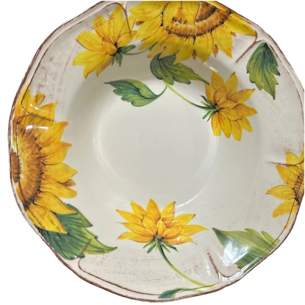SUR‎ LA TABLE Large Tuscan Sunflower Serving Bowl Discontinued